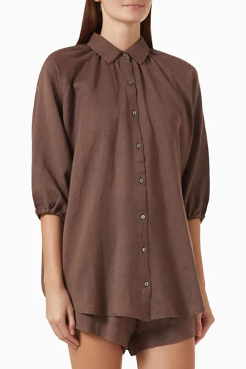 La Ponche Beach Shirt in Linen-blend