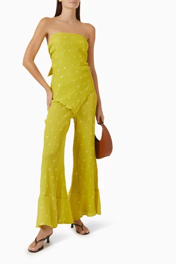 Solene Sequin Wide-leg Pants in Cotton