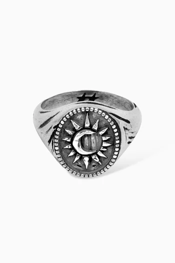 Midnight Ring in Silver-plated Brass