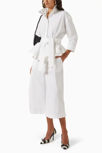 La Veste Cabana Belted Shirt Jacket in Cotton
