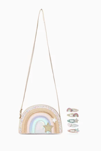 Dreamwish Rainbow Bag & Hair Clips Set