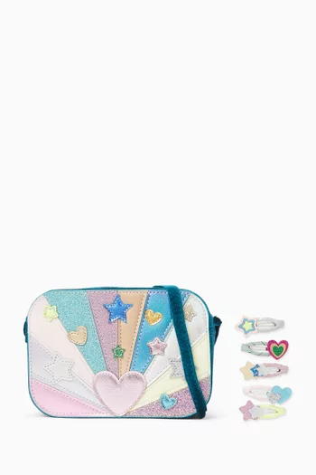 Heartburst Bag & Hair Clips Set