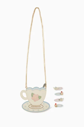 Afternoon Tea Bag & Hair Clips Set