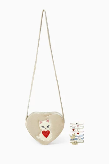 Cutey Kitten Bag & Hair Bands Set
