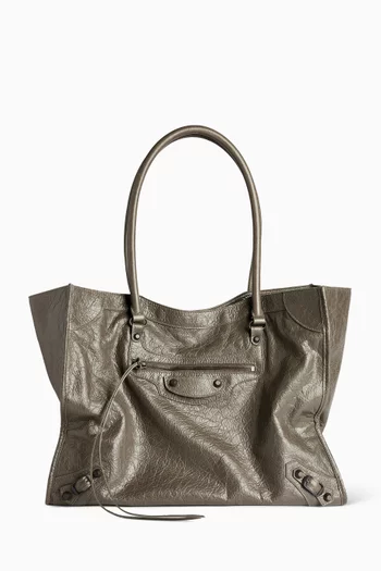 Medium Le City Tote Bag in Arena Lambskin