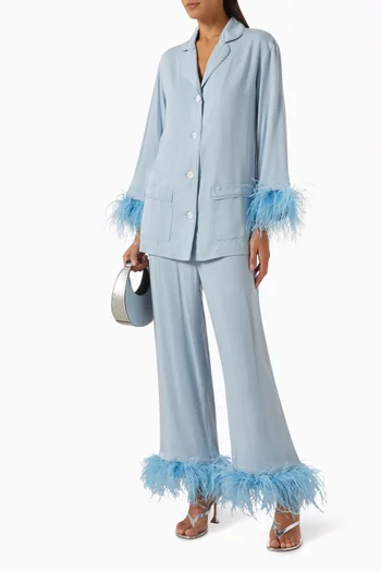 Party Feather Pyjama Set in Viscose