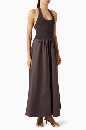Gathered Halterneck Dress