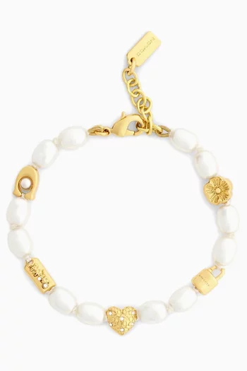 Iconic Pearl Station Bracelet in Metal