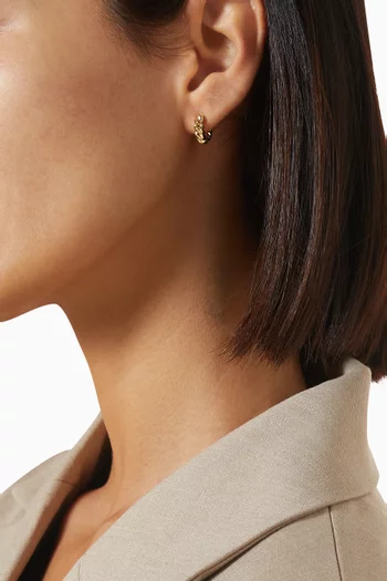 C Twisted Huggie Earrings in Metal