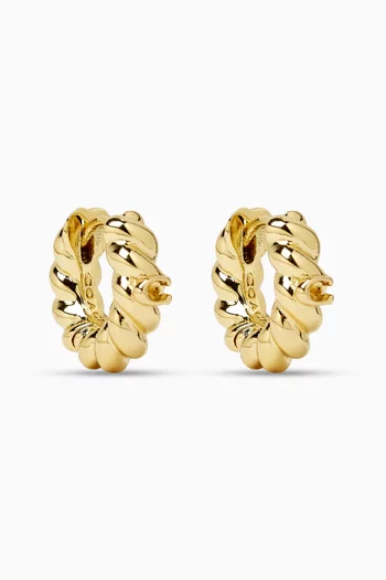 C Twisted Huggie Earrings in Metal