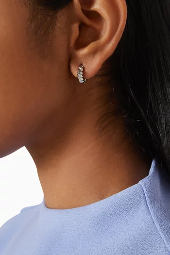 C Twisted Huggie Earrings in Metal