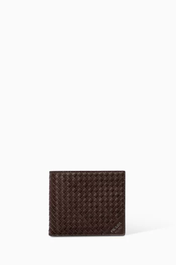 Woven Wallet in Leather