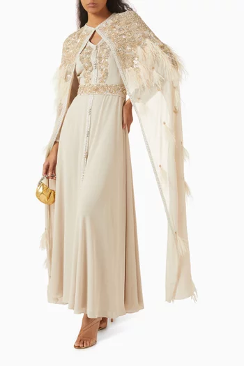 Cape-style Maxi Dress