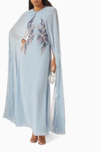 Liga Embellished Maxi Dress in Crepe