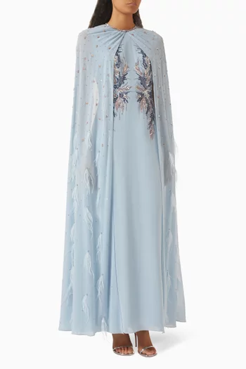 Liga Embellished Maxi Dress in Crepe