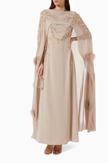 Ramona Embellished Maxi Dress in Crepe
