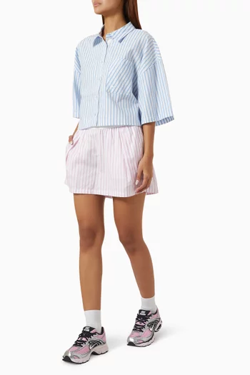 Striped Box-fit Shirt in Cotton-poplin