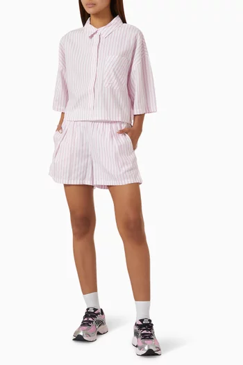 Striped Box-fit Shirt in Cotton-poplin