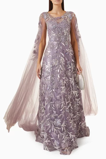 Bead-embellished Gown in Tulle