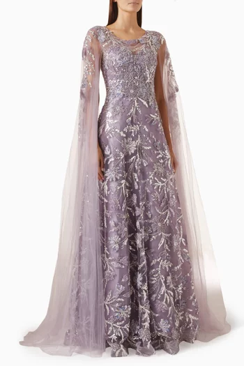 Bead-embellished Gown in Tulle