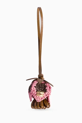 Floral Trick Charm in Raffia & Leather