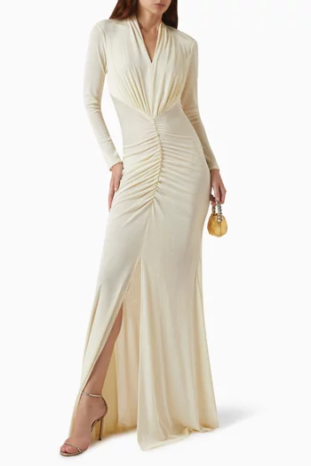 Ruched Gown in Lurex-jersey