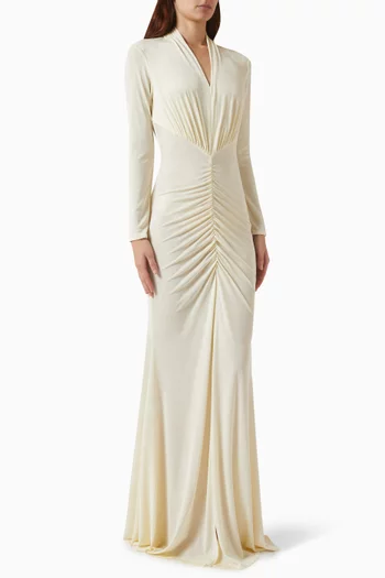Ruched Gown in Lurex-jersey