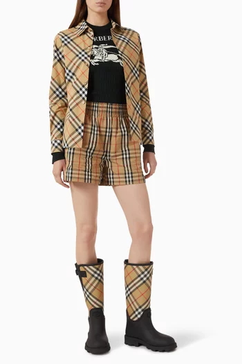 Marsh Stamp Knee-high Boots in Rubber & Canvas