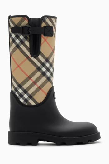 Marsh Stamp Knee-high Boots in Rubber & Canvas