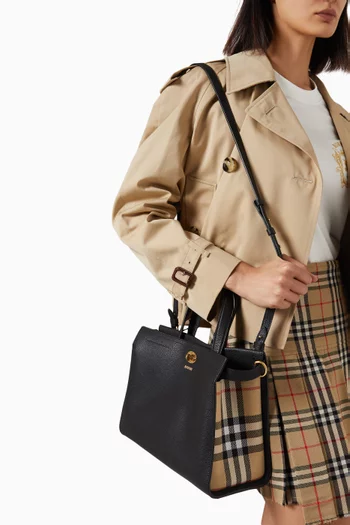 Small Check Cotswolds Tote Bag in Leather