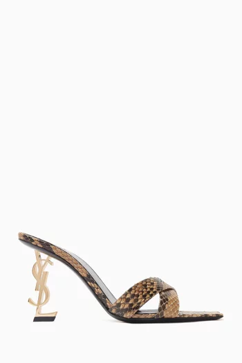 Opyum 85 Mules in Python-embossed Leather