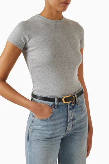 Cassandre Charm Thin Belt in Leather