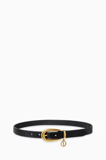 Cassandre Charm Thin Belt in Leather
