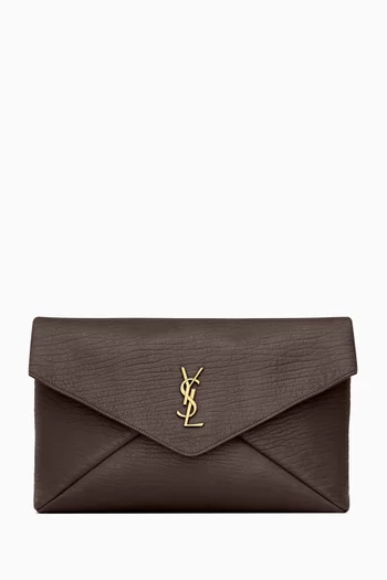Large Cassandre Envelope Pouch in Lambskin Leather