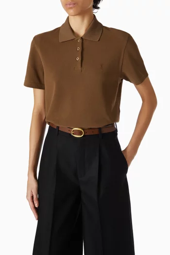 Oval Buckle Thin Reversible Belt in Smooth Leather