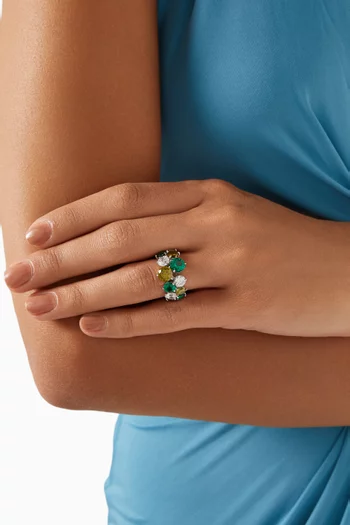 Nectar Emerald Ring in Rhodium Vermeil