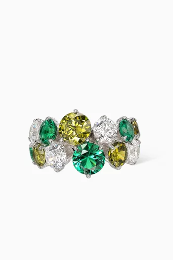 Nectar Emerald Ring in Rhodium Vermeil