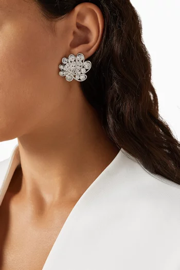 Chanterelle Diamond Earrings in 14kt Gold & Rhodium Vermeil