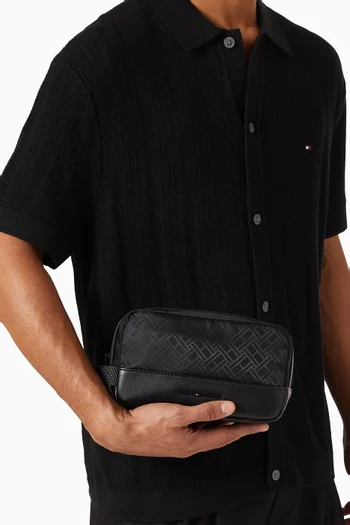 Logo Flag Jacquard Toiletry Bag  in Nylon
