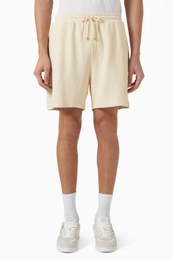 Washed Waffle Beach Shorts in Cotton-terry