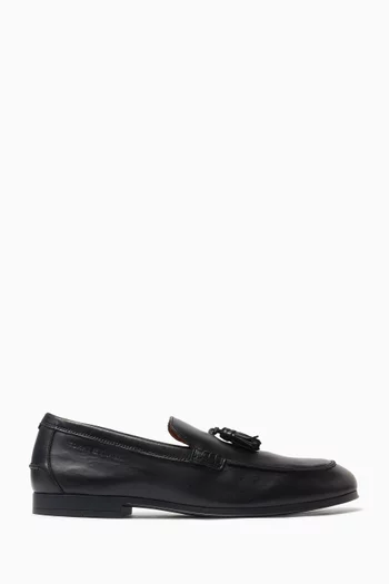 Logo Tassel Loafers in Leather