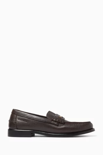 Penny Loafers in Pebble Grain Leather