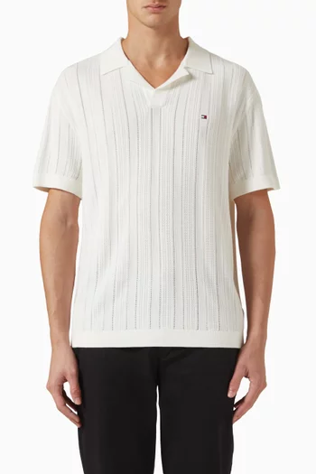 Pointelle Polo T-shirt in Knit