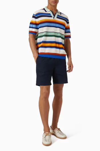 Stripe Polo Shirt in Cotton-blend