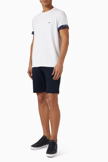 Mixed Texture T-shirt in Cotton-blend