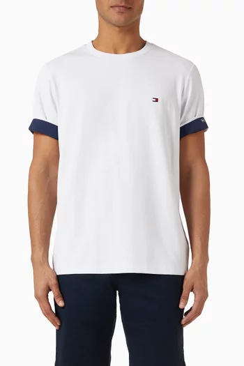 Mixed Texture T-shirt in Cotton-blend