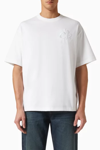 Logo-applique T-shirt in Cotton