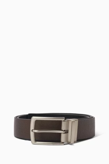 Square Buckle Belt in Leather