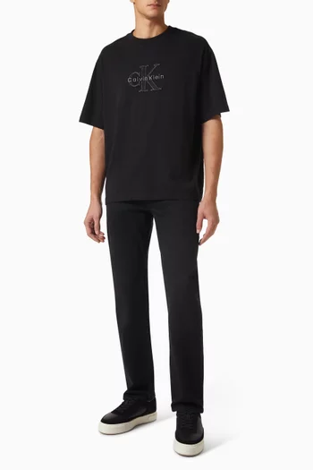 Linen Applique T-shirt in Cotton