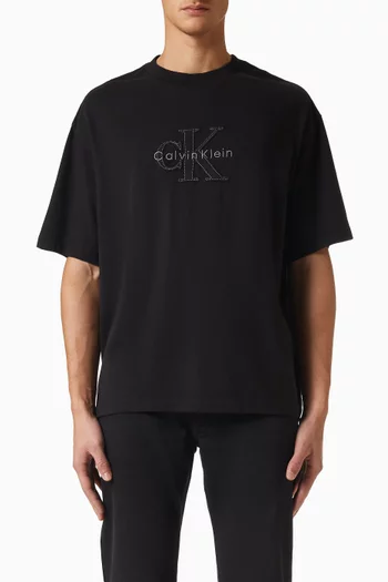Linen Applique T-shirt in Cotton